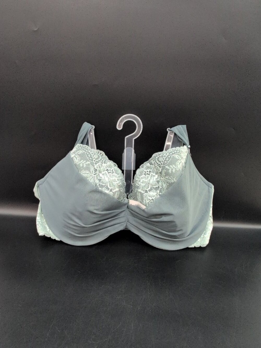 Adore Me Clairabelle Lace Underline Demi Push Up Bra Size 40H Silver Blue